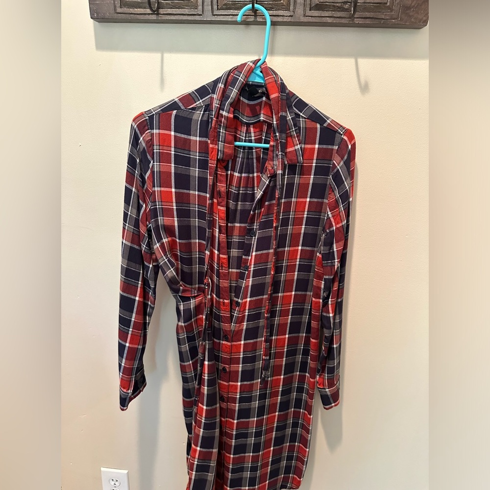 Banana republic plaid dress with belt